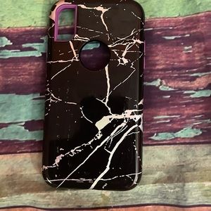 iPhone X case purple and black